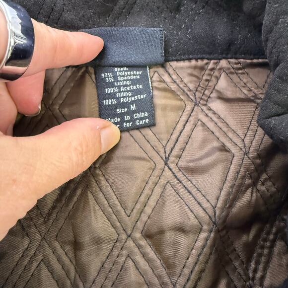 Nomadic Traders Black Quilted Long Coat Women’s Size M – Warm Winter Outerwear - Picture 7 of 13